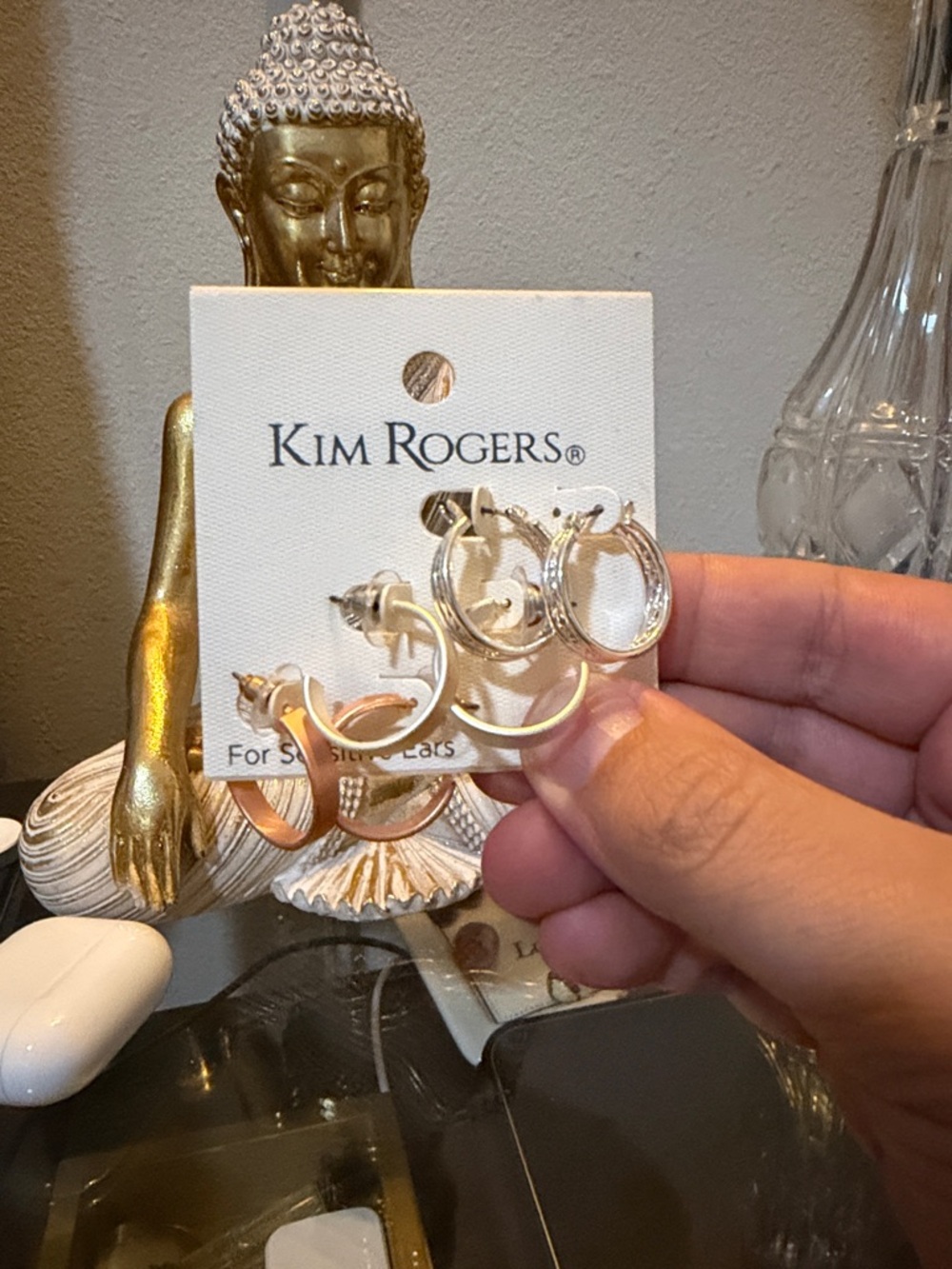 Kim Rogers Gold and Silver Mixed Metal Hoop Trio